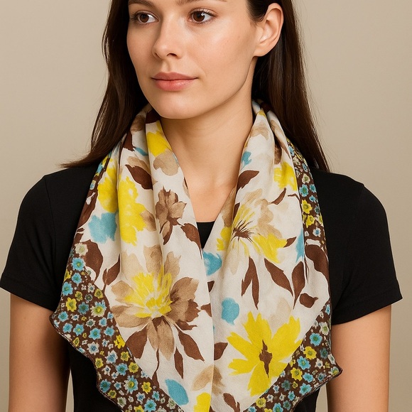 Jessica Simpson 100% Silk Floral Scarf - Picture 2 of 9